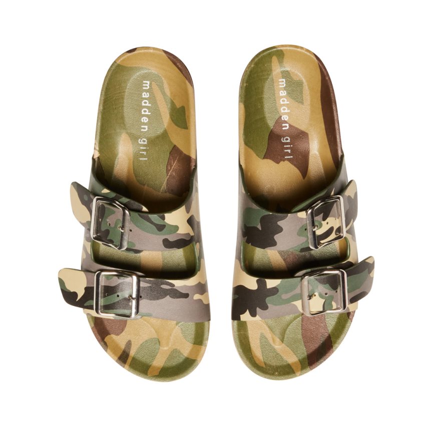 Sandalias de Diapositivas Steve Madden Teddy-t Camouflage Mujer Camuflaje | ES ABS942